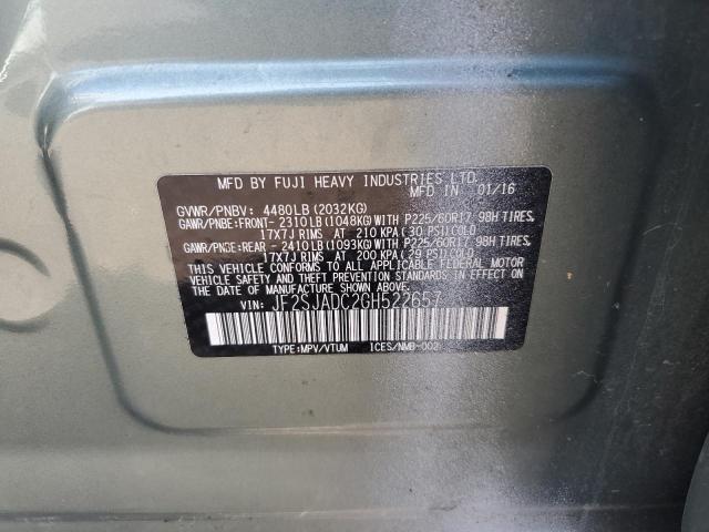 2016 SUBARU FORESTER - JF2SJADC2GH522657