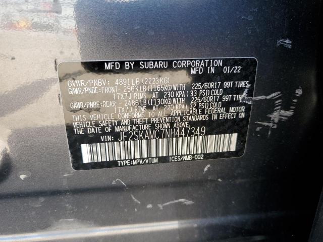 2022 SUBARU FORESTER W JF2SKAMC7NH447349