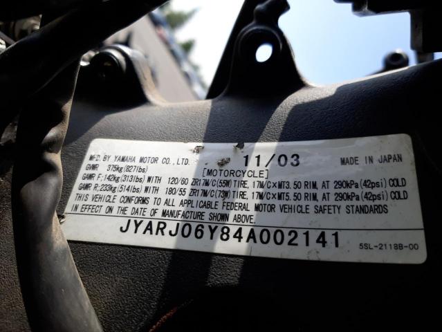 2004 YAMAHA YZFR6 L JYARJ06Y84A002141