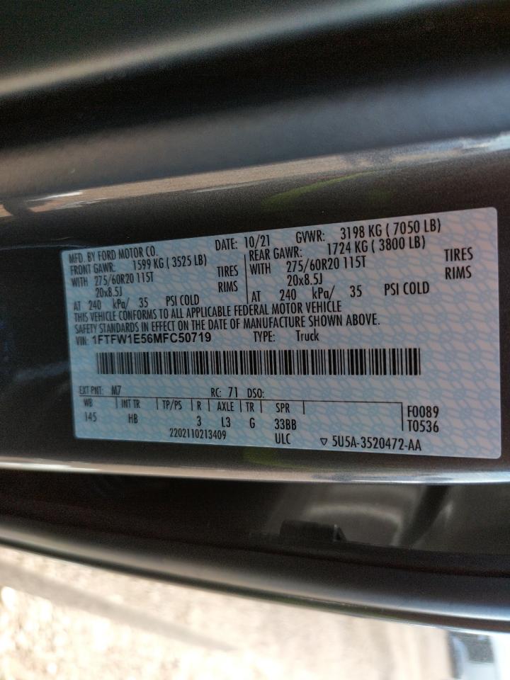 1FTFW1E56MFC50719 FORD F-150 2021