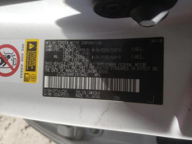 2015 LEXUS RX 450H JTJZB1BAXF2415642