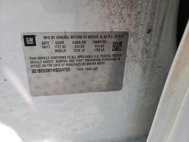 3G1BE6SM1HS604733 CHEVROLET CRUZE 2017
