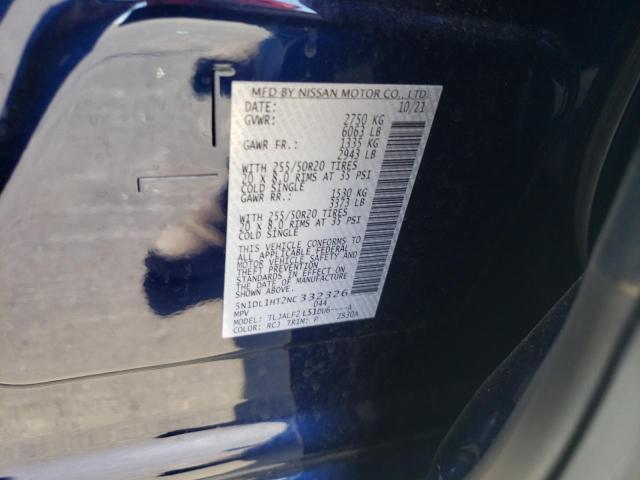 2022 INFINITI QX60 AUTOG 5N1DL1HT2NC332326