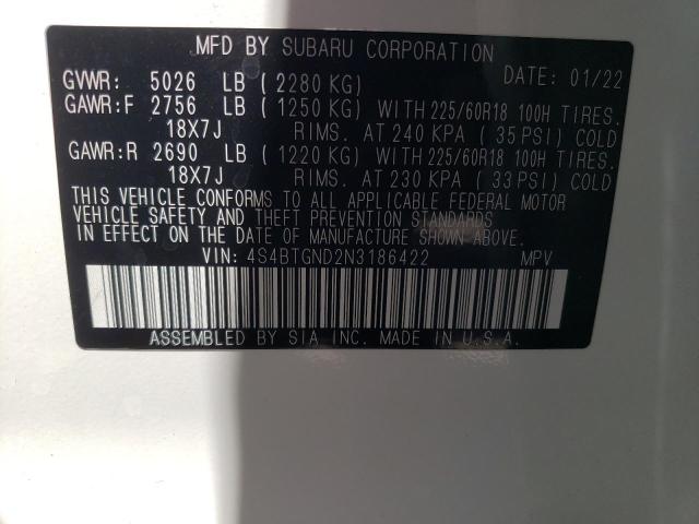 2022 SUBARU OUTBACK LI - 4S4BTGND2N3186422