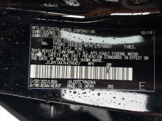 2019 LEXUS LX 570 JTJHY7AX7K4298457