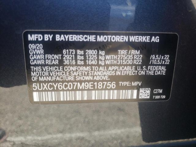 2021 BMW X6 XDRIVE4 5UXCY6C07M9E18756