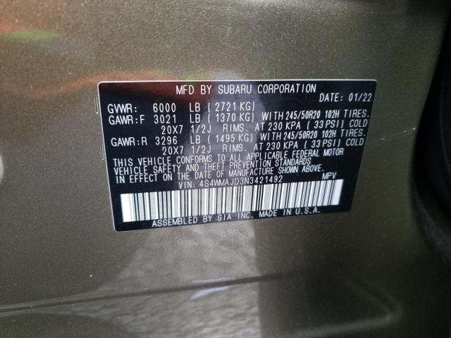 2022 SUBARU ASCENT ONY 4S4WMAJD3N3421492