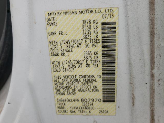 2015 NISSAN NV 1500 1N6BF0KL4FN807970