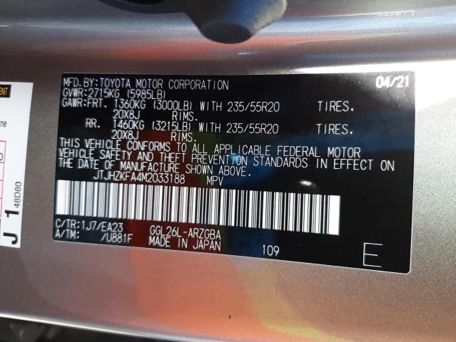 2021 LEXUS RX 350 L JTJHZKFA4M2033188