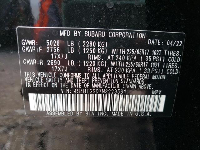 2022 SUBARU OUTBACK WI 4S4BTGSD7N3229561