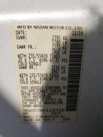 2020 NISSAN MURANO SL 5N1AZ2CS9LN119316