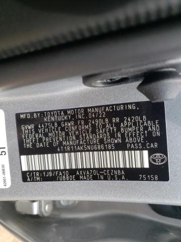 2022 TOYOTA CAMRY LE 4T1R11AK5NU686185