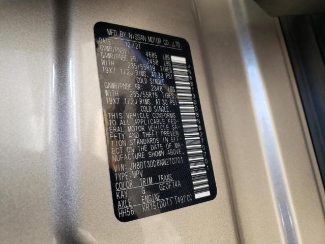 2022 NISSAN ROGUE PLAT JN8BT3DD8NW270701