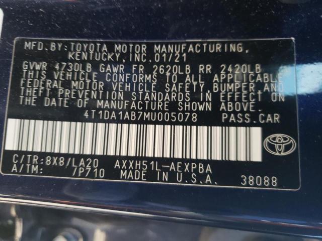 2021 TOYOTA AVALON LIM 4T1DA1AB7MU005078