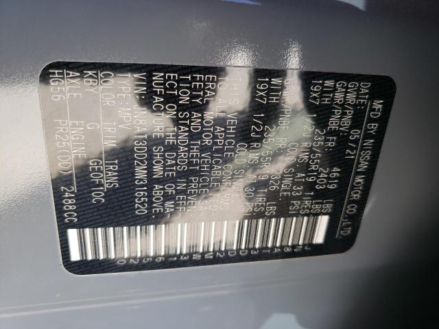 2021 NISSAN ROGUE PLAT JN8AT3DD2MW316520