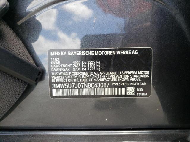2022 BMW M340I 3MW5U7J07N8C43087