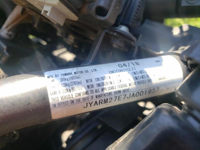 2018 YAMAHA MT07 JYARM27E7JA001937