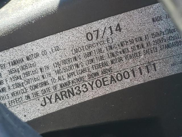 2014 YAMAHA FZ09 C JYARN33Y0EA001111