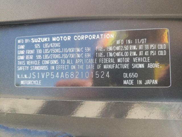2008 SUZUKI DL650 JS1VP54A682101524