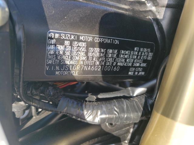 2016 SUZUKI GSX-S750 JS1GR7NA6G2100160