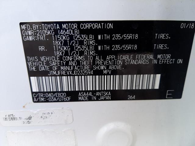 2018 TOYOTA RAV4 4D 4W JTMJFREVXJD232594