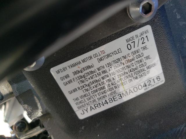 2021 YAMAHA MTN1000 JYARN48E3MA004216
