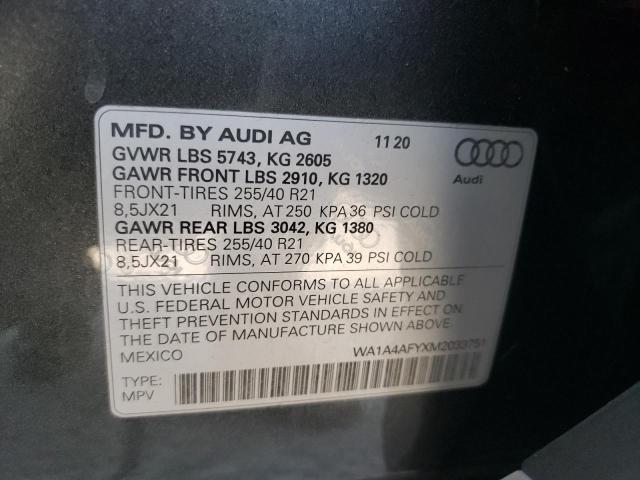 2021 AUDI SQ5 PREMIU WA1A4AFYXM2033751
