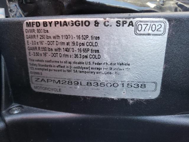 2003 PIAGGIO BV 200 ZAPM289L835001538