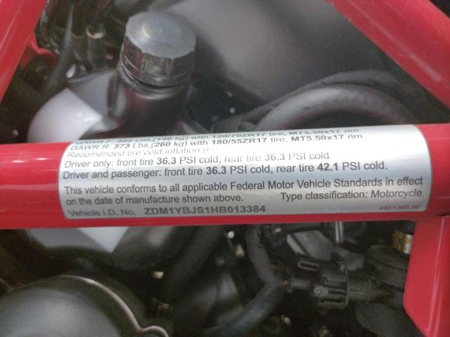 2017 DUCATI HYPERMOTAR ZDM1YBJS1HB013384