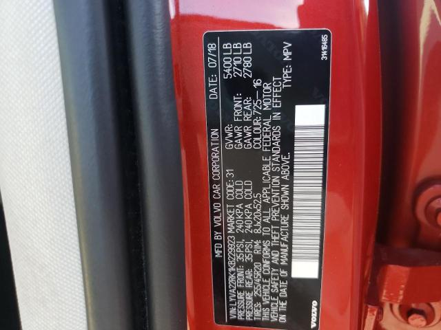 2019 VOLVO XC60 LYVA22RK1KB229923