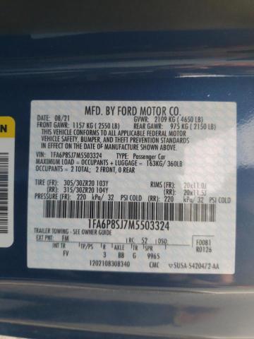 2021 FORD MUSTANG SH 1FA6P8SJ7M5503324
