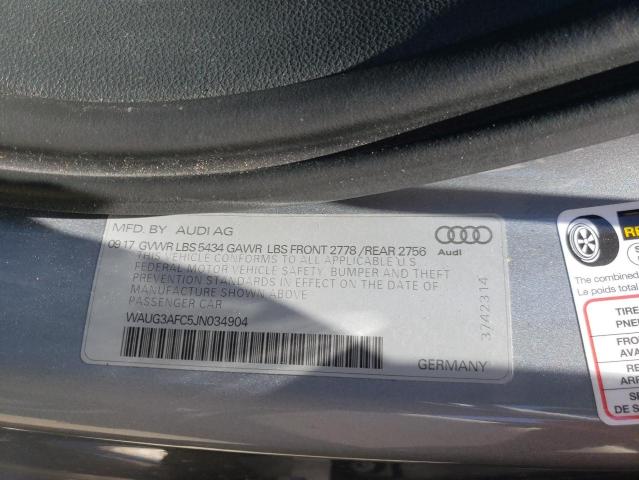 2018 AUDI UK WAUG3AFC5JN034904