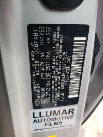 2017 HYUNDAI GEN 3.8L/3 KMHGN4JE5HU187575