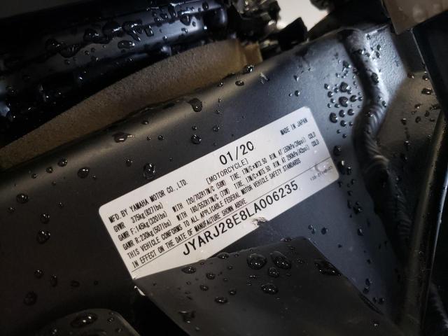 2020 YAMAHA YZFR6 JYARJ28E8LA006235
