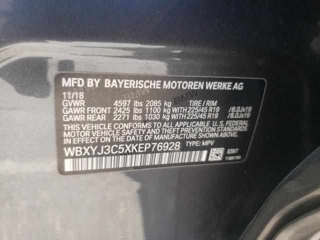 2019 BMW X2 SDRIVE2 WBXYJ3C5XKEP76928