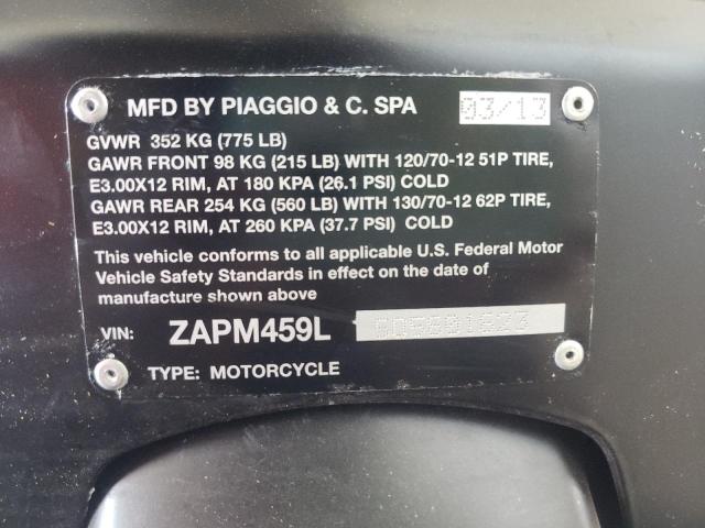 2013 VESPA GTS 300 SU ZAPM459L5D5801823