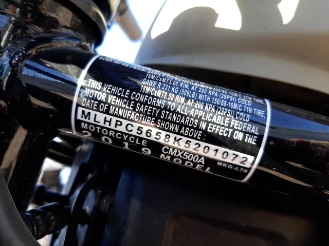 2019 HONDA CMX500 A MLHPC5658K5201072
