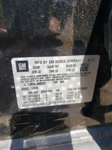 2018 CHEVROLET TRAX PREMI KL7CJMSB1JB606331