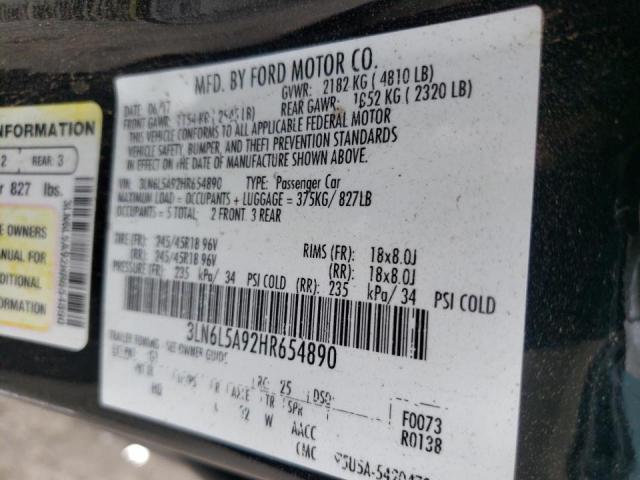 2017 LINCOLN MKZ PREMIE 3LN6L5A92HR654890