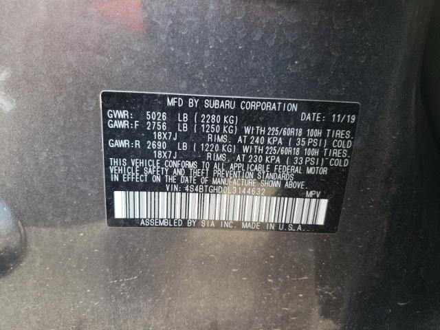 2020 SUBARU OUTBACK ON 4S4BTGHD0L3144632