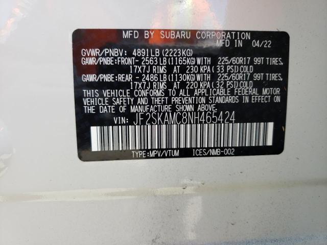 2022 SUBARU FORESTER W JF2SKAMC8NH465424