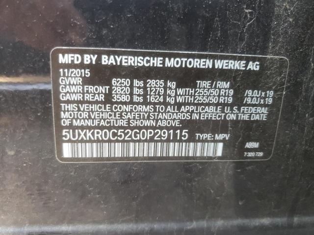 VIN 5UXKR0C52G0P29115 2016 BMW X5 no.10