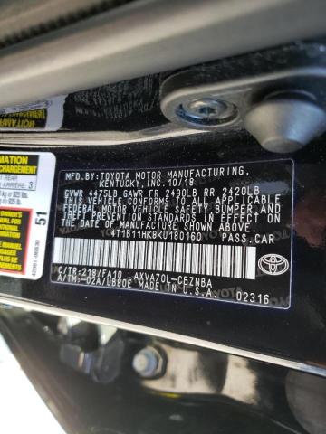 2019 TOYOTA CAMRY L/LE 4T1B11HK8KU180160