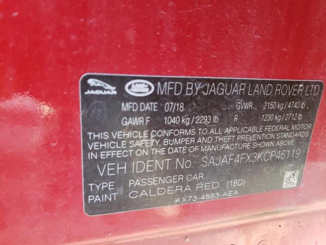 2019 JAGUAR XE R - SPO SAJAF4FX3KCP46119