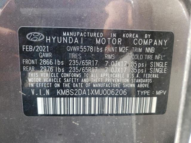 2021 HYUNDAI SANTA FE B KM8S2DA1XMU006206