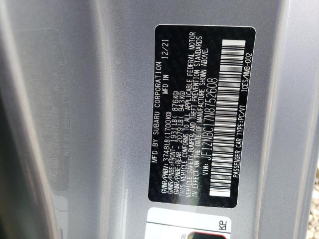 2022 TOYOTA GR 86 JF1ZNBC17N8752608