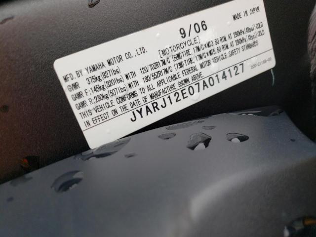 2007 YAMAHA YZFR6 L JYARJ12E07A014127