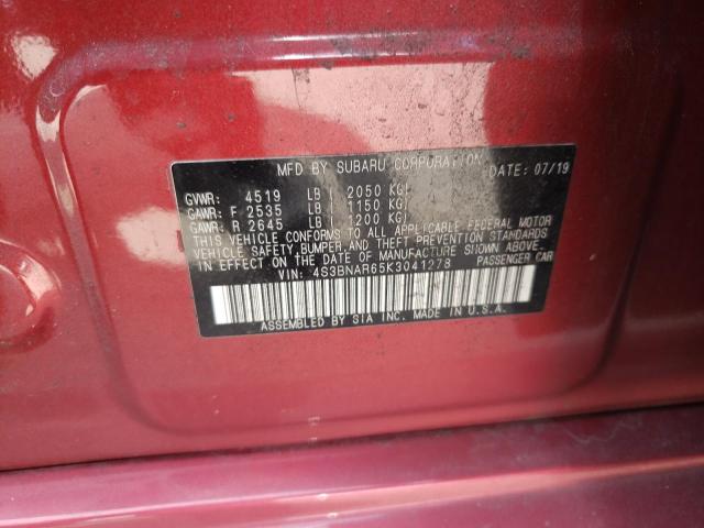 2019 SUBARU LEGACY SPO 4S3BNAR65K3041278