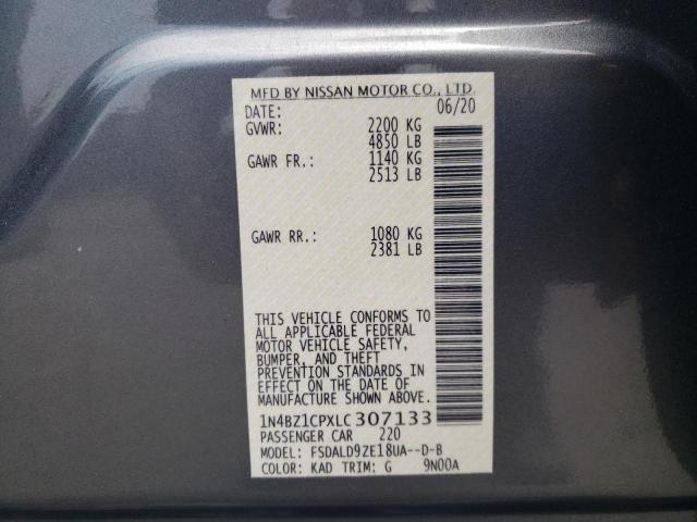 2020 NISSAN LEAF SV PL 1N4BZ1CPXLC307133