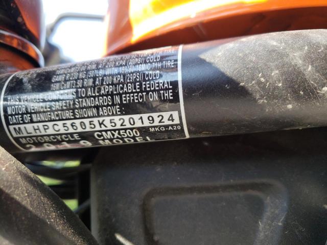 2019 HONDA CMX500 MLHPC5605K5201924